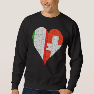 Sudadera Corazón de la bandera suiza italiana