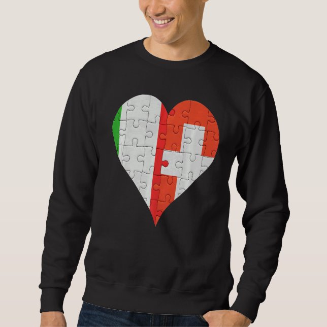 Sudadera Corazón de la bandera suiza italiana (Anverso)