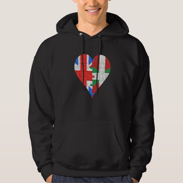 Sudadera Corazón de la Bandera Vasca Británica (Anverso)