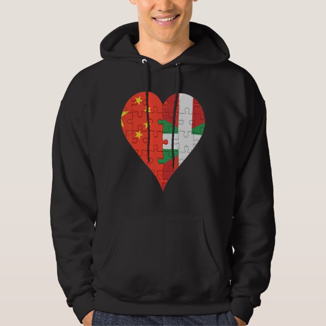 Sudadera Corazón de la bandera vasca china (Anverso)