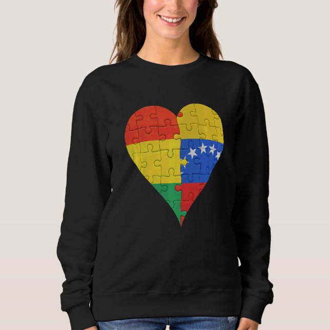 Sudadera Corazón de la bandera venezolana de Bolivia (Anverso)
