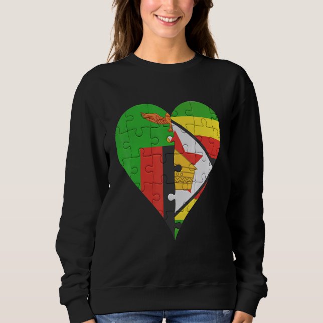 Sudadera Corazón de la bandera zambiana (Anverso)