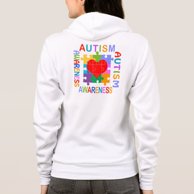 Sudadera Corazón de la conciencia del autismo (Reverso)
