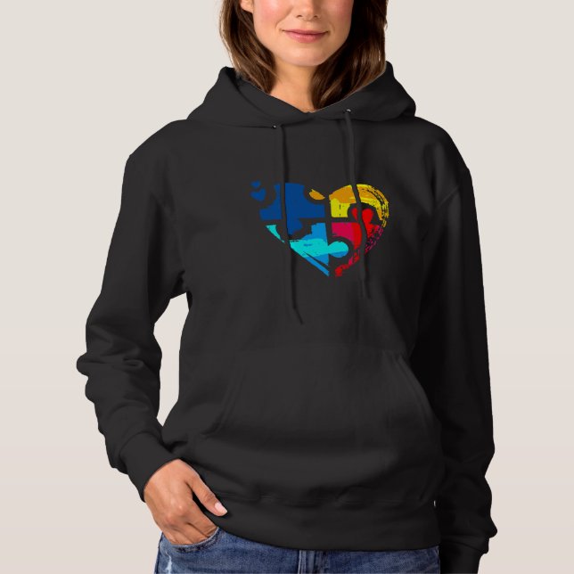 Sudadera Corazón de la conciencia del autismo (Anverso)