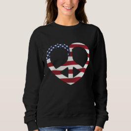 Sudadera Corazón de la Paz de la Bandera de Estados Unidos