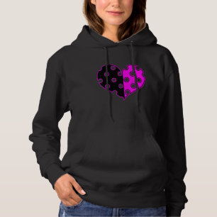 Sudadera Corazón de lunares en negro y rosa