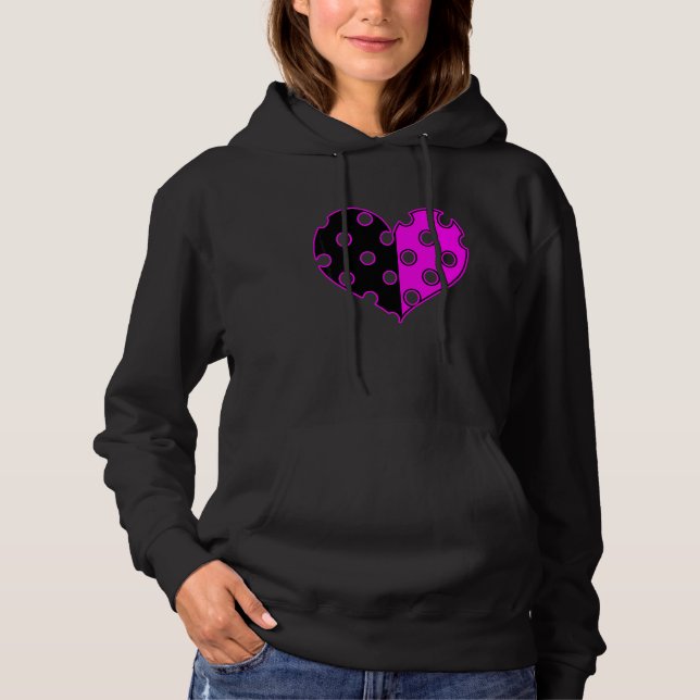 Sudadera Corazón de lunares en negro y rosa (Anverso)