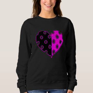 Sudadera Corazón de lunares en negro y rosa