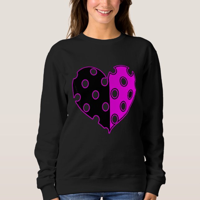 Sudadera Corazón de lunares en negro y rosa (Anverso)
