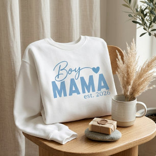 Sudadera Corazón de Mamá de Niño Año Establecido Letra Negr