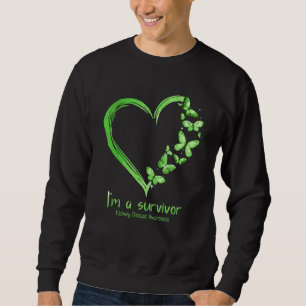 Sudadera Corazón De Mariposa Verde Soy Sobreviviente Enferm