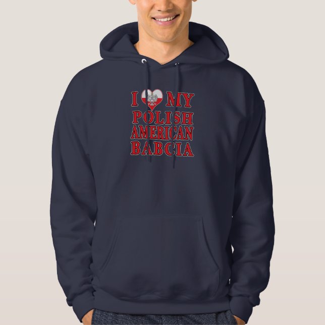 Sudadera Corazón de mi Babcia polaca estadounidense (Anverso)