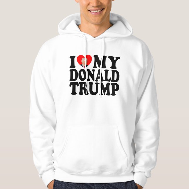 Sudadera Corazón de mi Donald Trump 47° presidente (Anverso)