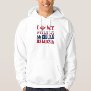 Sudadera Corazón de mi polaco norteamericano Dziadzia