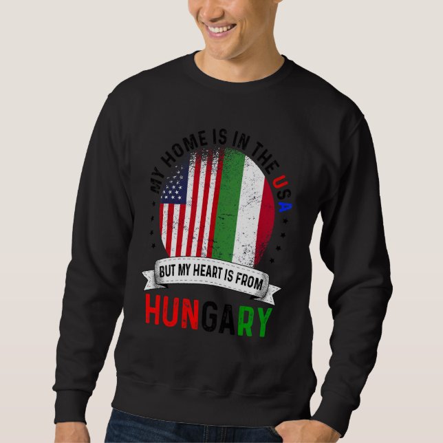 Sudadera Corazón de patriota húngaro americano es de Hungrí (Anverso)