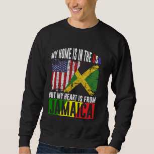 Sudadera Corazón de patriota jamaicano estadounidense es de