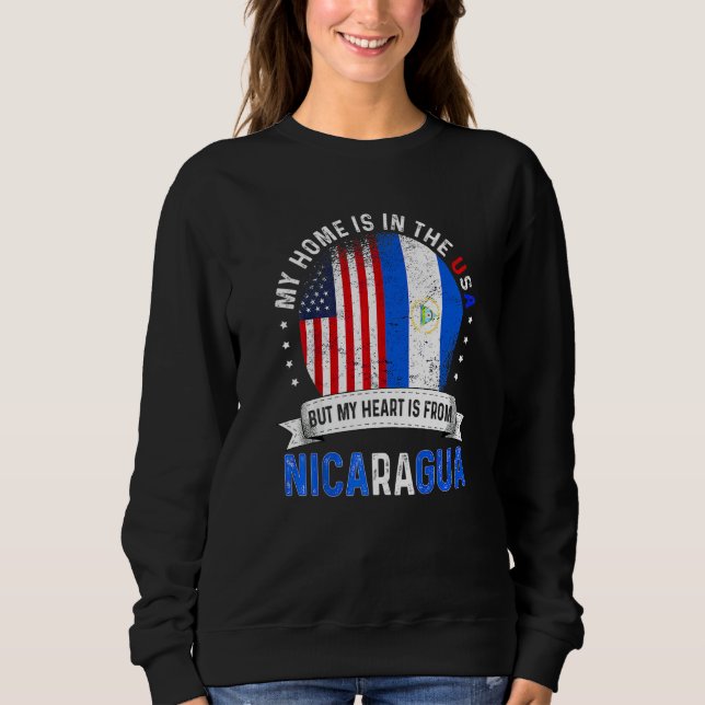 Sudadera Corazón de Patriota Nicaragüense Americano es de N (Anverso)