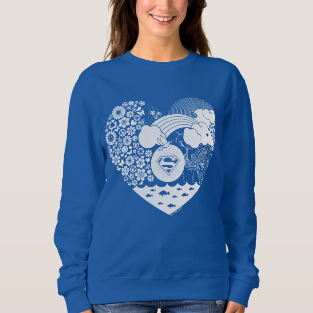 Sudadera Corazón de paz floral de superchica (Anverso)