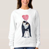 Corazón de Pingüinos Emperador Pareja Personalizad