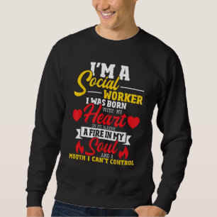 Sudadera Corazón De Trabajador Social En Mi Sleeve - Síndro