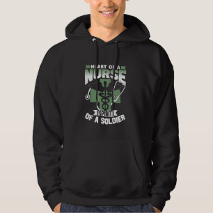 Sudadera Corazón De Un Espíritu De Enfermería De Un Militar