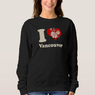 Sudadera Corazón de Vancouver Canadá Corazón Floral