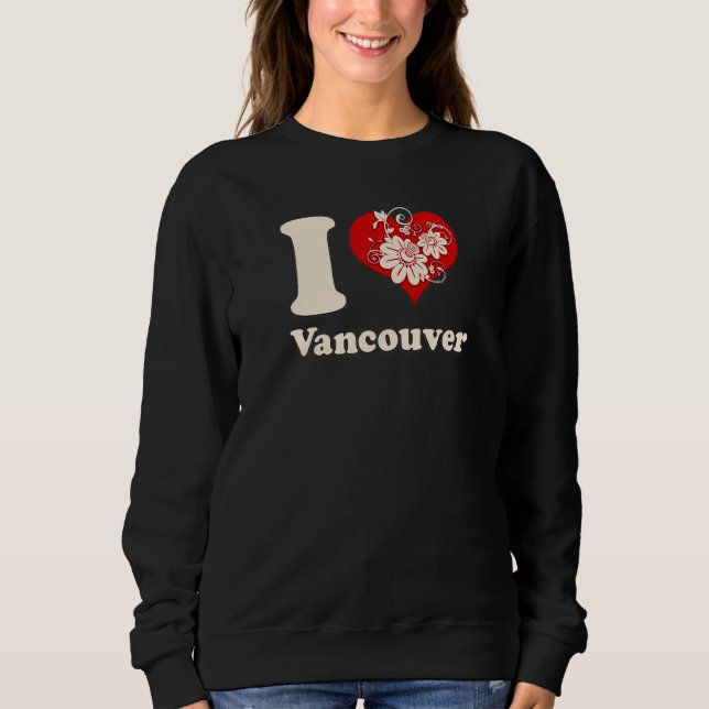 Sudadera Corazón de Vancouver Canadá Corazón Floral (Anverso)