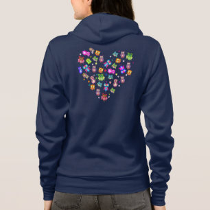 Sudadera Corazón del amor de los búhos del arco iris