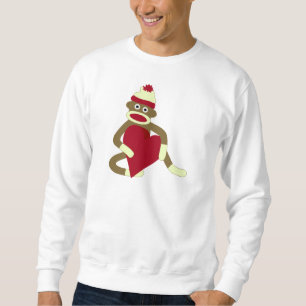 Sudadera Corazón del amor del mono del calcetín