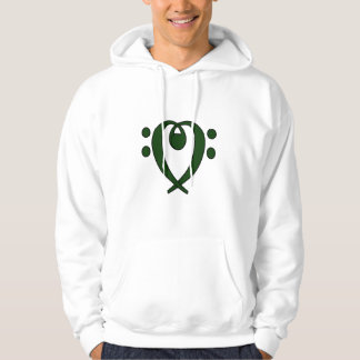 Sudadera Corazón del clef bajo verde oscuro