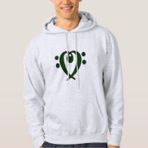 Corazón del clef bajo verde oscuro