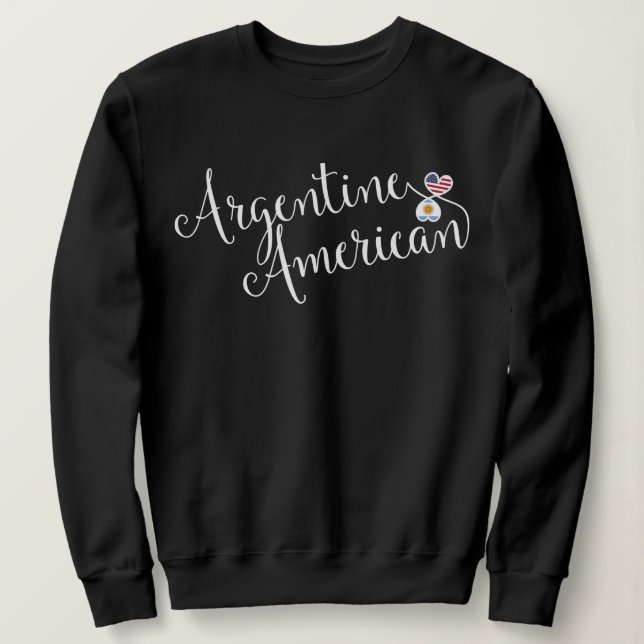 Sudadera Corazón entrelazado argentino-estadounidense (Anverso del diseño)