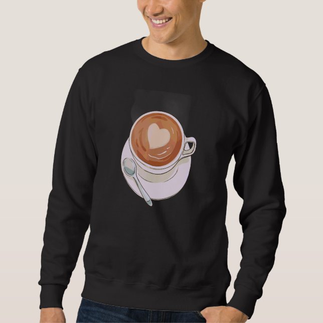 Sudadera Corazón Espuma Café y Baristas (Anverso)