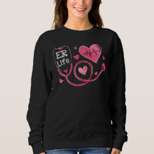 Sudadera Corazón Estetoscopio Latido ER Vida Enfermera Vale