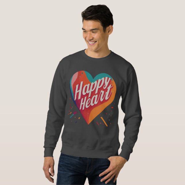 Sudadera Corazón feliz de los hombres (Anverso completo)