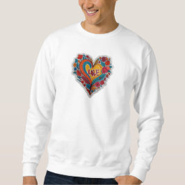 Sudadera Corazón Floral Colorido Amor | Diseño Romántico