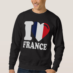 Sudadera Corazón Francia Hermosa bandera de Francia que amo