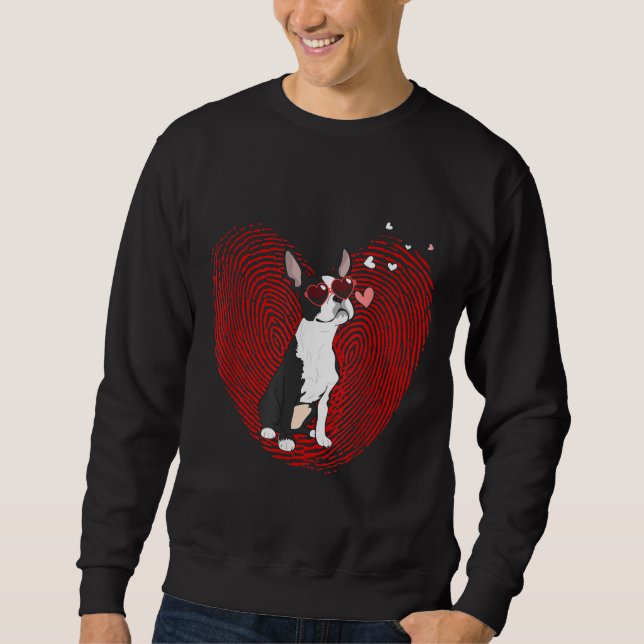 Sudadera Corazón gráfico de Día de San Valentín lindo en Bo (Anverso)