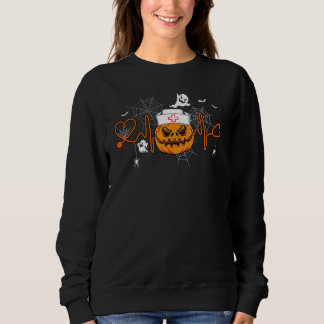 Sudadera Corazón Late de Calabaza Espeluznante Enfermera de