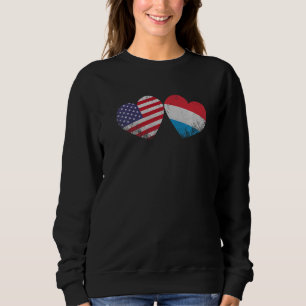 Sudadera Corazón Luxemburgo Bandera Americana Familia Patri