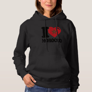 Sudadera Corazón Marruecos Hermosa Bandera de Marruecos me