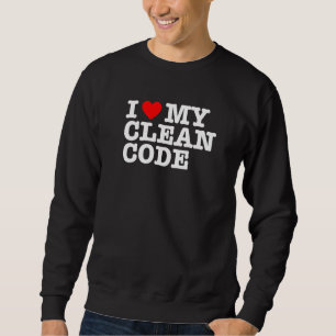 Sudadera Corazón Mi Código Limpio Cita Graciosa It Geek Ner