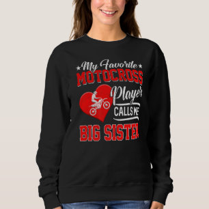 Sudadera Corazón Mi jugador favorito de Motocross me llama
