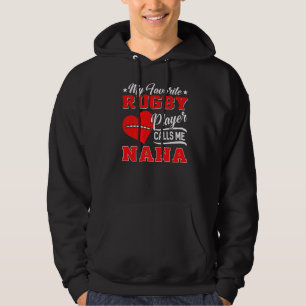 Sudadera Corazón Mi jugador favorito de rugby me llama Nana