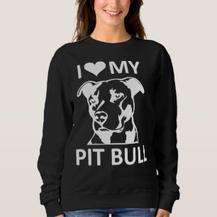 Sudadera Corazón Mi Pitbull Me Encanta Mi Toro Pitbull