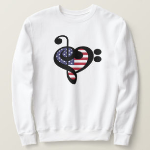 Sudadera Corazón musical de la bandera de Estados Unidos -