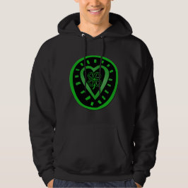 Sudadera Corazón negro con Shamrock St Patrick's Day Hoddie
