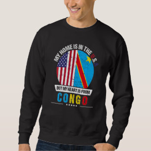 Sudadera Corazón patriota congolés-estadounidense es de Con