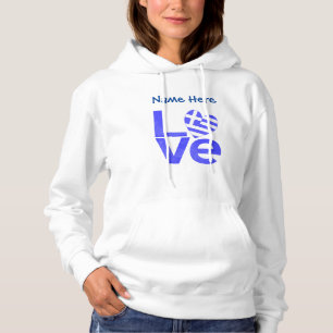 Sudadera Corazón personalizado de la bandera azul de Grecia