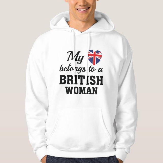 Sudadera Corazón Pertenece Británico (Anverso)